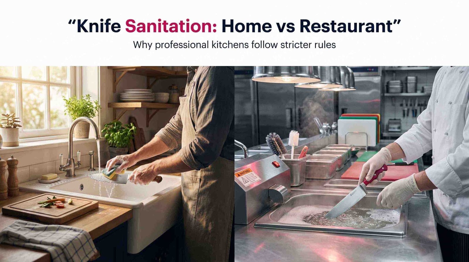 Rules for Cleaning Knives, Home vs Restaurant Kitchen