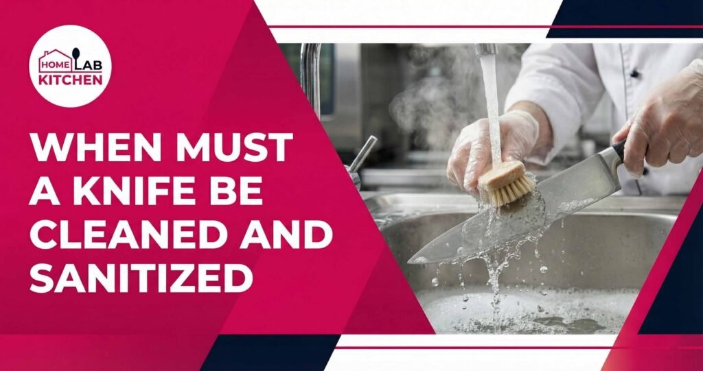 When Must a Knife Be Cleaned and Sanitized?